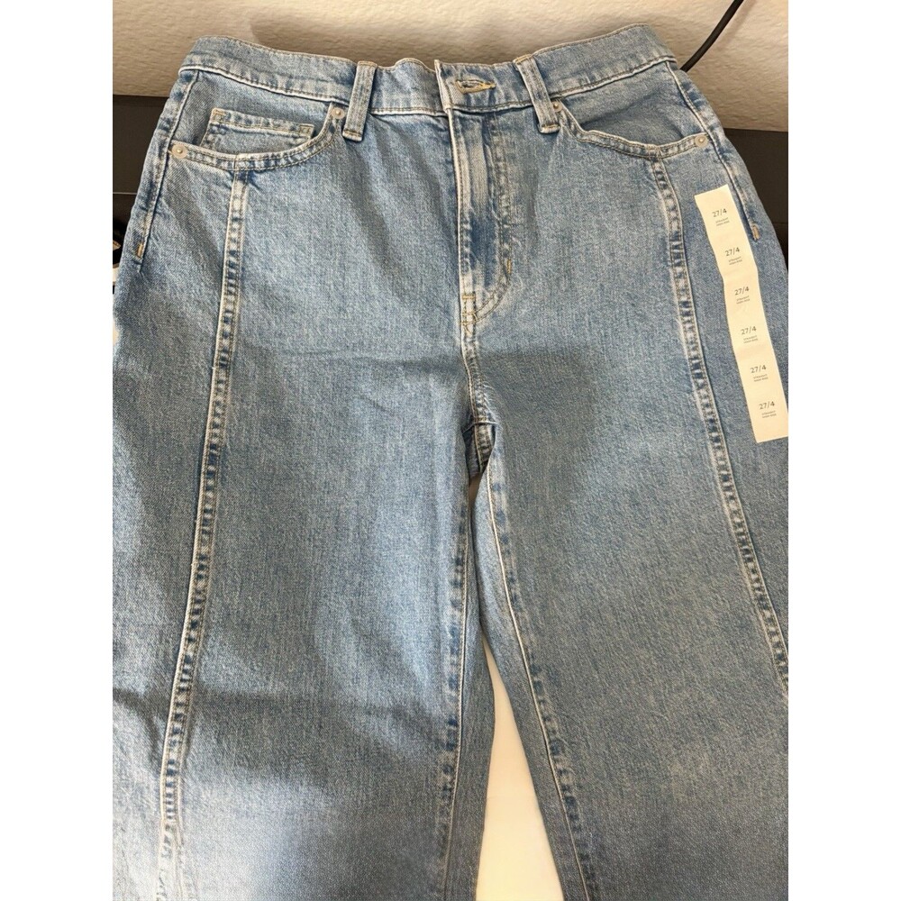 Banana Republic Women’s Straight High-Rise Light Wash Blue Jeans Pockets NWT